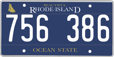 RI license plate 756386