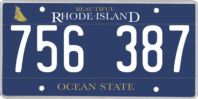 RI license plate 756387