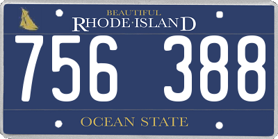 RI license plate 756388