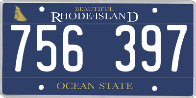 RI license plate 756397