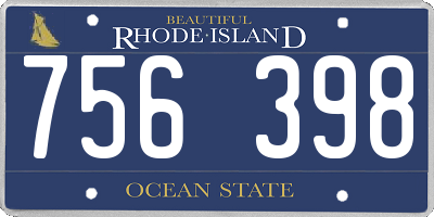 RI license plate 756398