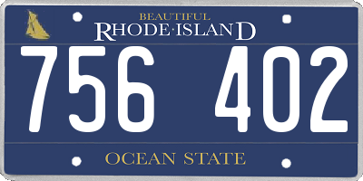RI license plate 756402