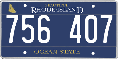 RI license plate 756407