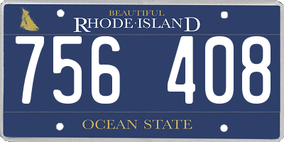 RI license plate 756408