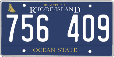 RI license plate 756409