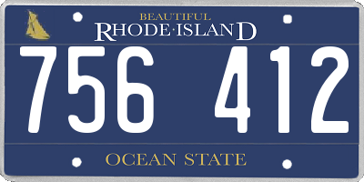 RI license plate 756412