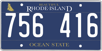 RI license plate 756416