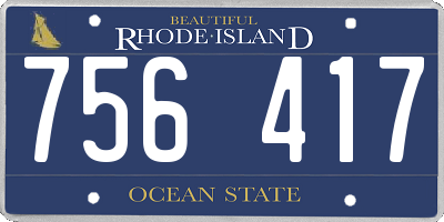 RI license plate 756417