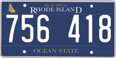 RI license plate 756418