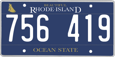 RI license plate 756419
