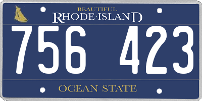 RI license plate 756423
