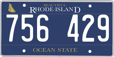 RI license plate 756429
