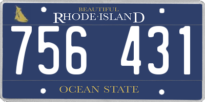 RI license plate 756431