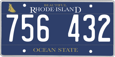 RI license plate 756432