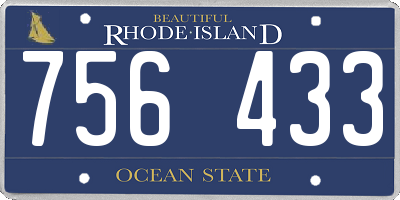 RI license plate 756433