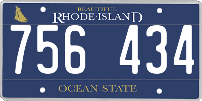 RI license plate 756434
