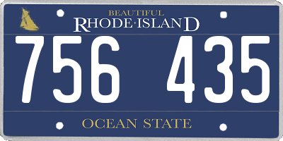 RI license plate 756435
