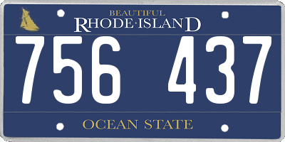 RI license plate 756437