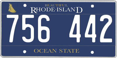 RI license plate 756442
