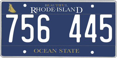 RI license plate 756445