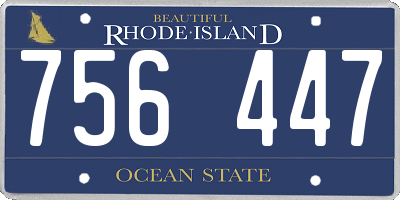 RI license plate 756447