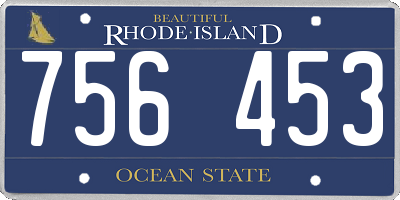 RI license plate 756453
