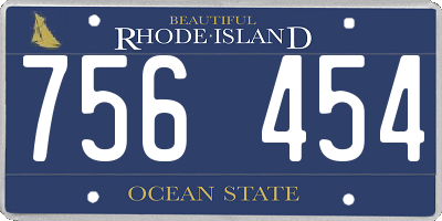 RI license plate 756454