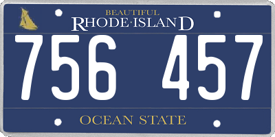 RI license plate 756457
