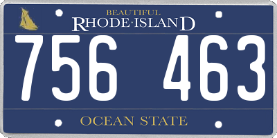 RI license plate 756463