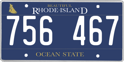 RI license plate 756467