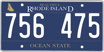RI license plate 756475