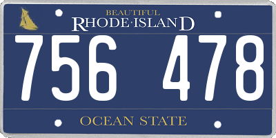 RI license plate 756478