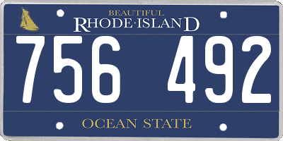 RI license plate 756492