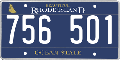 RI license plate 756501