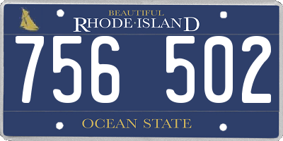 RI license plate 756502