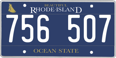 RI license plate 756507