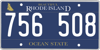 RI license plate 756508