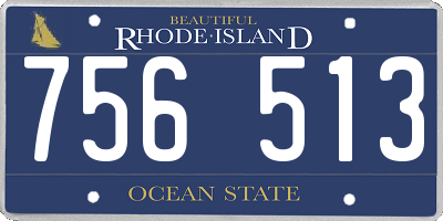 RI license plate 756513