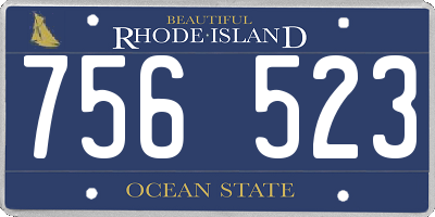 RI license plate 756523