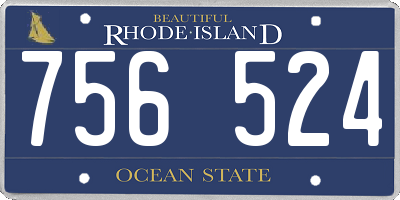 RI license plate 756524