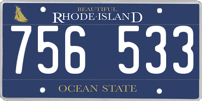 RI license plate 756533
