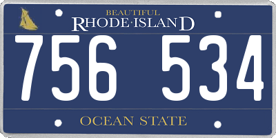 RI license plate 756534