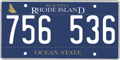 RI license plate 756536
