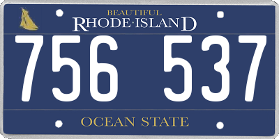RI license plate 756537