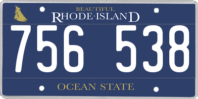 RI license plate 756538