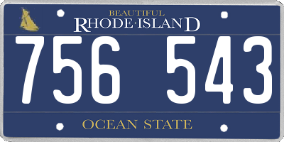 RI license plate 756543