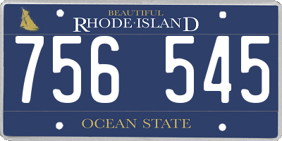 RI license plate 756545