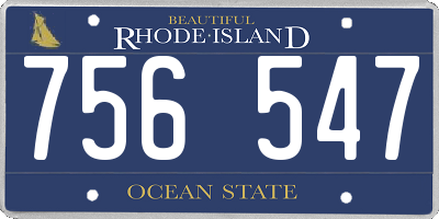 RI license plate 756547