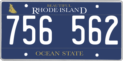 RI license plate 756562