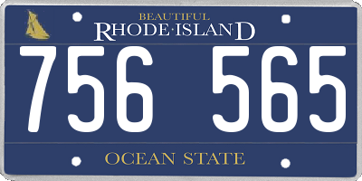 RI license plate 756565